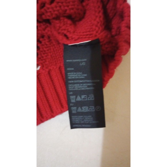 Tommy Hilfiger Women's Large Popcorn Knit Sweater Long Sleeve Embroidered Crew - Picture 5 of 9